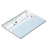 Rustieke berkenboom hart ijzig blauwe notitieboek  (Linkerzijde)