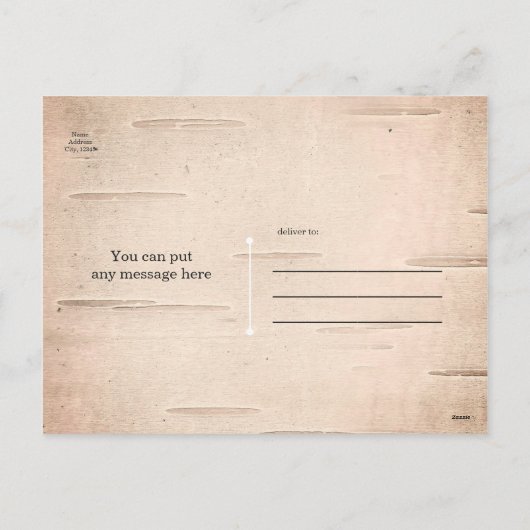 rustieke berkenvakantie Vrolijk kerstfeest Feestdagenkaart (Achterkant)