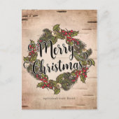 rustieke berkenvakantie Vrolijk kerstfeest Feestdagenkaart (Voorkant)