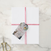 Rustieke besneeuwde kerst herten boom lantaarn cad cadeaulabel (Met Touw)