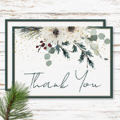 Rustieke bessen winter bloemenbruiloft bedankkaart