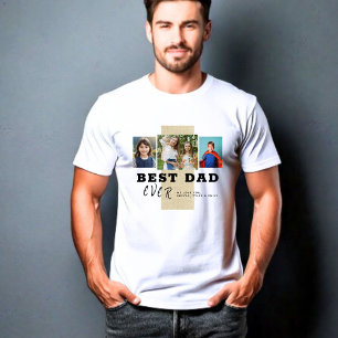 Rustieke Best Dad Typografie Father`s Day 3 Foto T-shirt