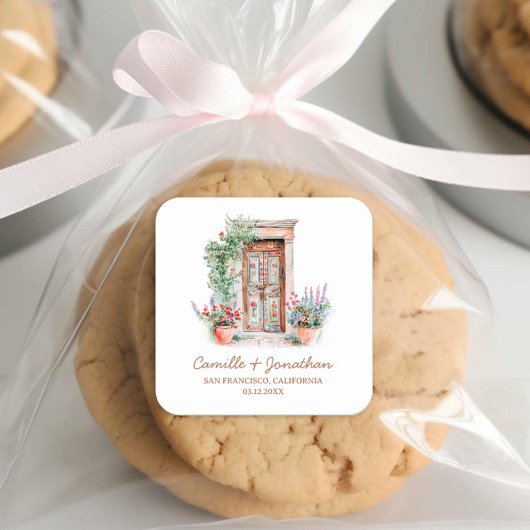 Rustieke bestemming bruiloft gunst Sticker