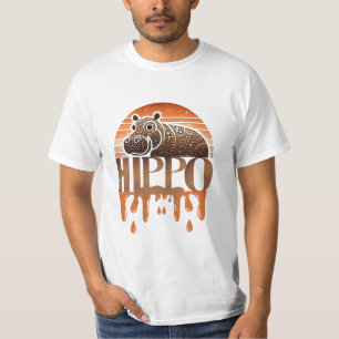 Rustieke Betoverende Uitgebrande Nijlpaard Grafisc T-shirt