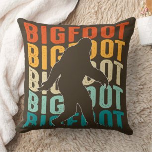 Rustieke Bigfoot Sasquatch Grafiek Bruin Kussen