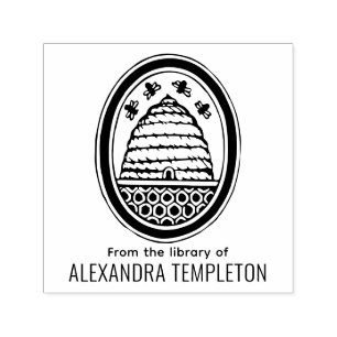 Rustieke bijenkorf, Vliegende Bijen #3 Bibliotheek Zelfinktende Stempel