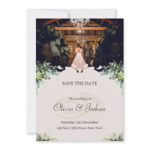 Rustieke binnen trouwkaart 'Save the Date'
