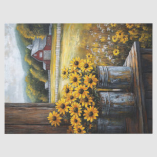 Rustieke Black-Eyed Susan in Canisters Decoupage Tissuepapier