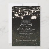 Rustieke Black Night Sky Mason Jar Lights bruiloft Kaart (Voorkant)