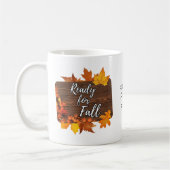 Rustieke bladeren en hout klaar voor Herfst Mok (Links)