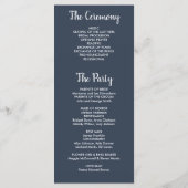 Rustieke bladeren op marineblauw huwelijksprogramm programma (Achterkant)