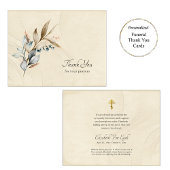 Rustieke bladeren orthodox Christelijke begrafenis Bedankkaart