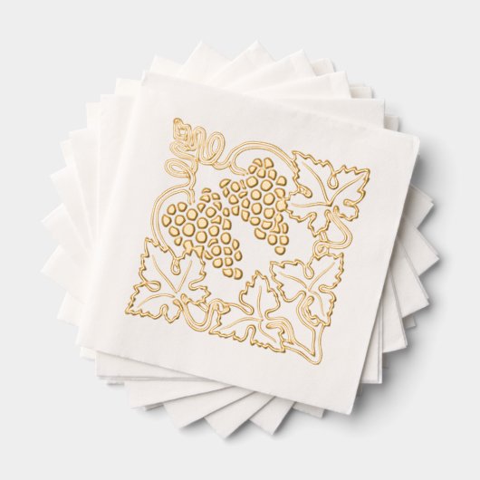 Rustieke Bladrijke Bunch van Druiven Folie Servetten (Insitu (Gestapeld))