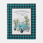 Rustieke Blauwe Boerderij Truck | Familienaam Deke Fleece Deken (Voorkant)