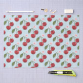 Rustieke blauwe gingham en kersen tissuepapier (Craft)