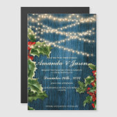 Rustieke Blauwe Houten Berry Feestelijke bruiloft (Voorkant / Achterkant)