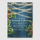 Rustieke Blauwe Houten Berry Feestelijke bruiloft (Voorkant)