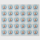 Rustieke Blauwe Hydrangea Foto 80e Verjaardag Cadeaupapier (Vlak)