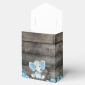 Rustieke Blauwe Jongen Olifant Favor Box Baby show Bedankdoosjes (Geopend)
