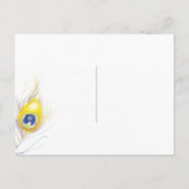 Rustieke Blauwe Peacock Bruiloft Save the Date Aankondigingskaart (Achterkant)