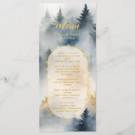Rustieke Blauwe Pijnbomen Bos Wedding Menu