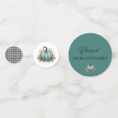 Rustieke Blauwe Pompoen Waterverf Tafel Confetti (Voorkanten)