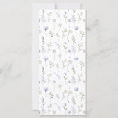 Rustieke blauwe wildflower tuin bruiloft menu kaar (Achterkant)