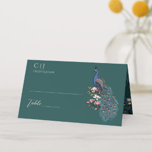 Rustieke Blauwgroen Bloemen Pauw bruiloft