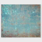 Rustieke  Blauwgroen Bruin Grunge Textuur Cadeaupapier (Vlak)