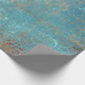 Rustieke  Blauwgroen Bruin Grunge Textuur Cadeaupapier (Hoek)