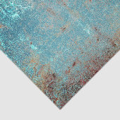 Rustieke  Blauwgroen Bruin Grunge Textuur Tissuepapier (Detail)