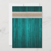 Rustieke Blauwgroen en Zonnebloem bruiloft uitnodi Kaart (Achterkant)