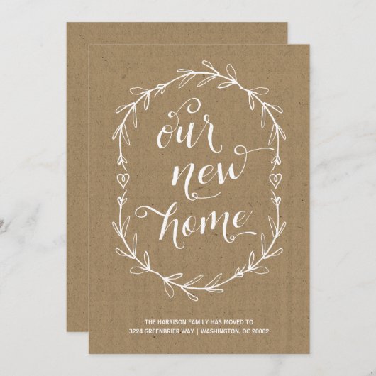 rustieke bloem | Adreswijziging Aankondiging (Voorkant / Achterkant)