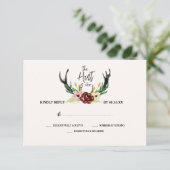 Rustieke Bloem Boho Jacht is Voorbij RSVP Kaart (Staand voorkant)