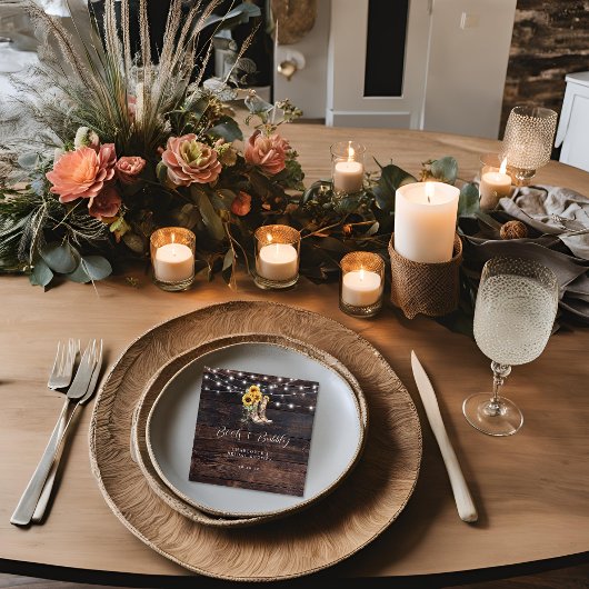 Rustieke Bloem Bruidsfeest Papieren  Servet