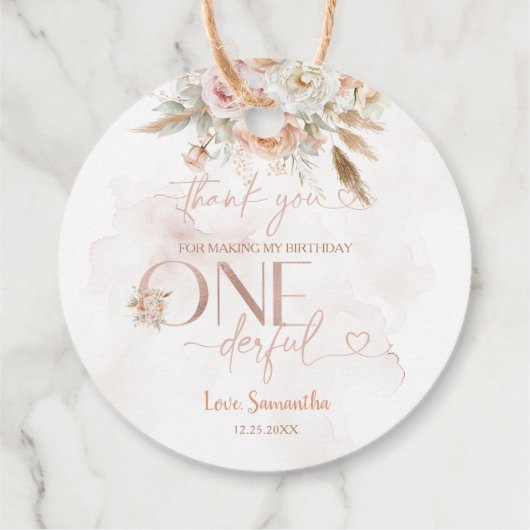 Rustieke bloem is niet haar prachtige verjaardag bedankjes labels (Achterkant)