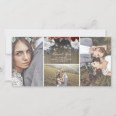 Rustieke bloem slingerlichten houten bruiloft beda bedankkaart (Voorkant)