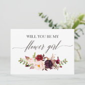 Rustieke bloem wil je mijn bloemenmeisje zijn kaart (Staand voorkant)