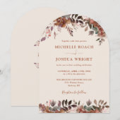 Rustieke Bloemboog Monogram Herfst Herfst Herfst H Kaart (Voorkant / Achterkant)