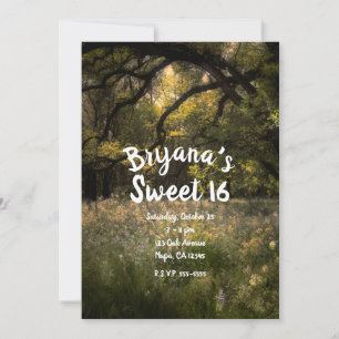 Rustieke Bloemen Betoverd Bos Bloemen Sweet 16 Kaart