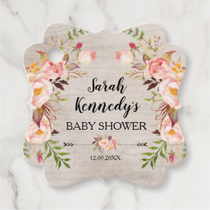 Rustieke Bloemen Boho Baby shower Favor Tags Bedankjes Labels