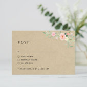 Rustieke Bloemen Boho Bruiloft RSVP Kaartje (Staand voorkant)