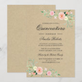Rustieke Bloemen Boho Quinceanera Uitnodiging (Voorkant / Achterkant)
