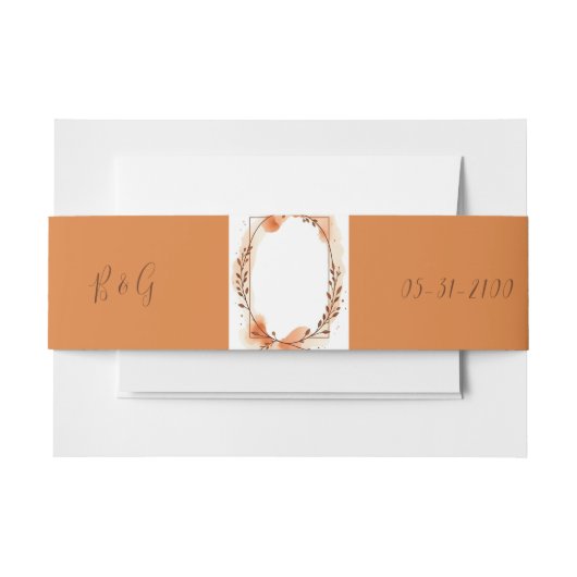 Rustieke Bloemen boho terracotta Trouwkrans Uitnodigingen Wikkel (Voorkant Voorbeeld)