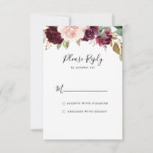 Rustieke Bloemen Botanische Bruiloft Menu Keuze RS (Achterkant)