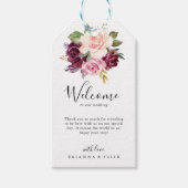 Rustieke Bloemen Botanische Foliage Bruiloft Welko Cadeaulabel (Voorkant)