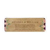 Rustieke Bloemen bruid bruidegom bruiloft retour a Etiket (Voorkant)