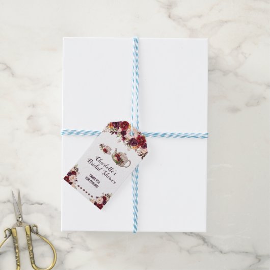 Rustieke Bloemen Bruids Tea Party Favor Cadeau Lab Cadeaulabel (Met Touw)