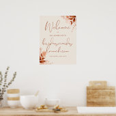 Rustieke Bloemen Bruidsmeisjes Lunch Welkom Bord Poster (Keuken)