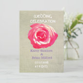 Rustieke bloemen bruiloft uitnodigingen (Staand voorkant)